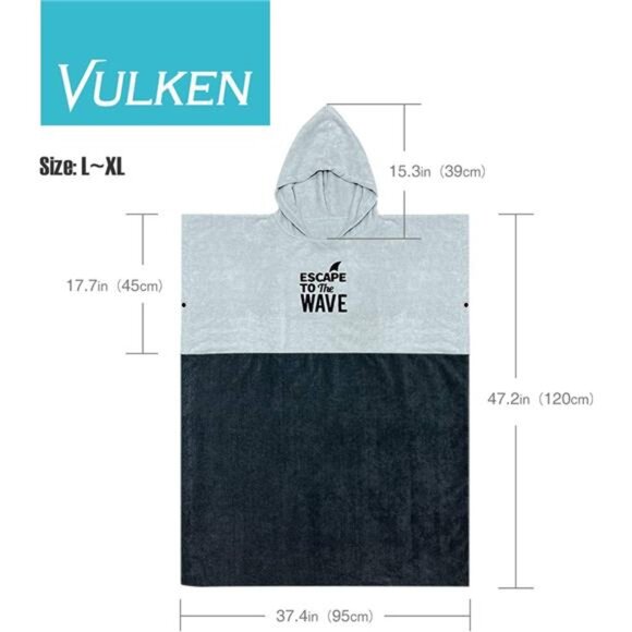 ExtraLarge Thick Hooded Beach Towel Changing Robe.Surf Poncho Men for EasyChange - Picture 5 of 8